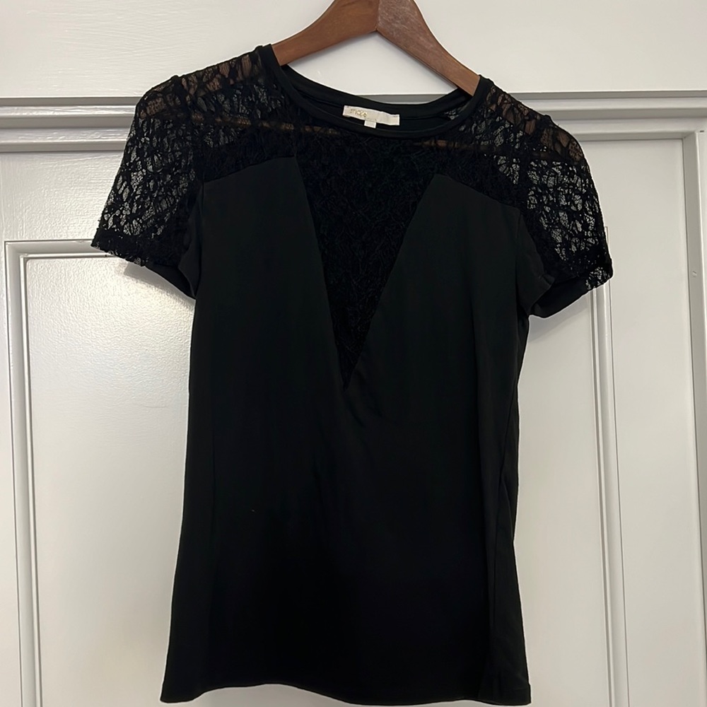 Maje size Small lacy black T-shirt